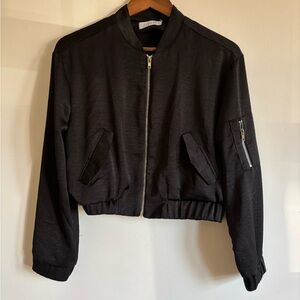 Black Bomber Jacket with pockets